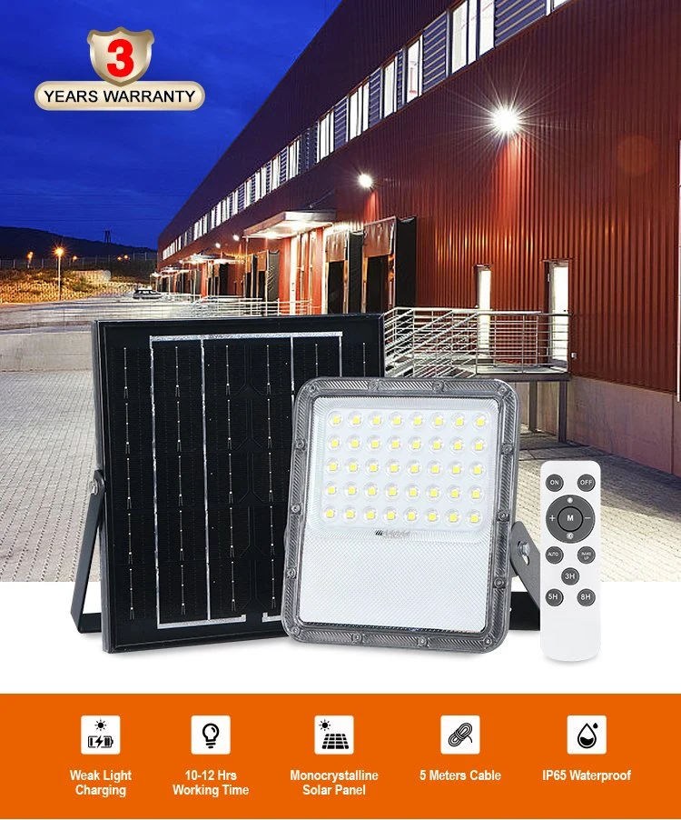 Kcd Waterproof IP65 Home LED Street Garden 30W 50W 100W 200W 300W 400W 500W Outdoor Solar Power Lamp Floodlight 170lm/W Solar LED Flood Light