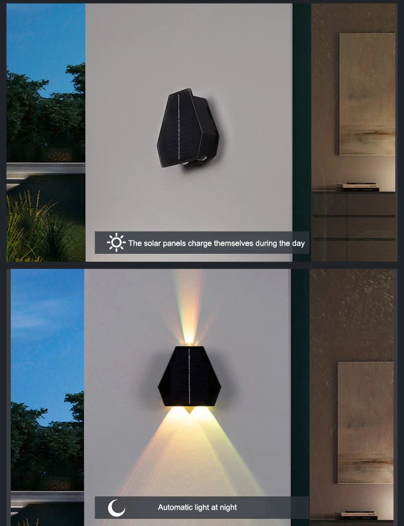 LED Solar Wall Light Outdoor Waterproof Courtyard Wall Lamp