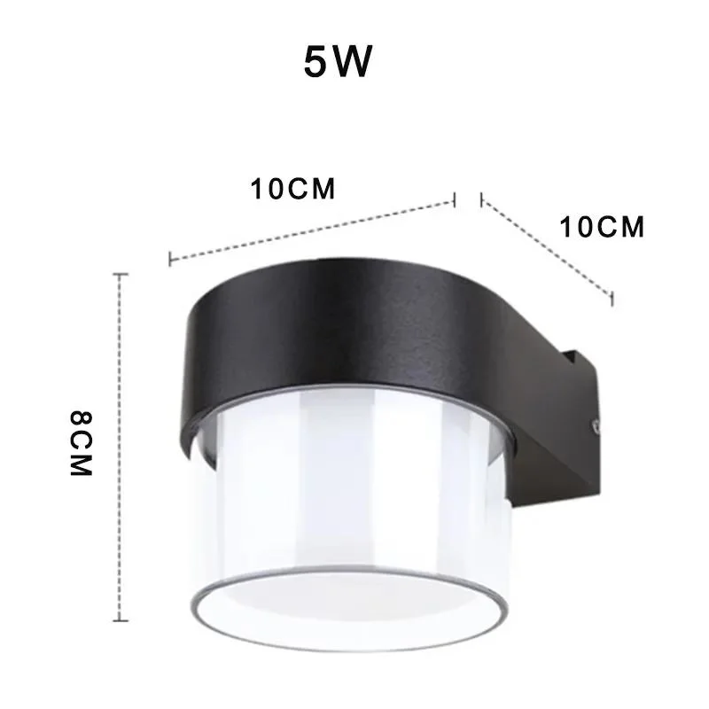 5W LED Waterproof IP65 Square Modern Wall Lamp Courtyard Garden Light