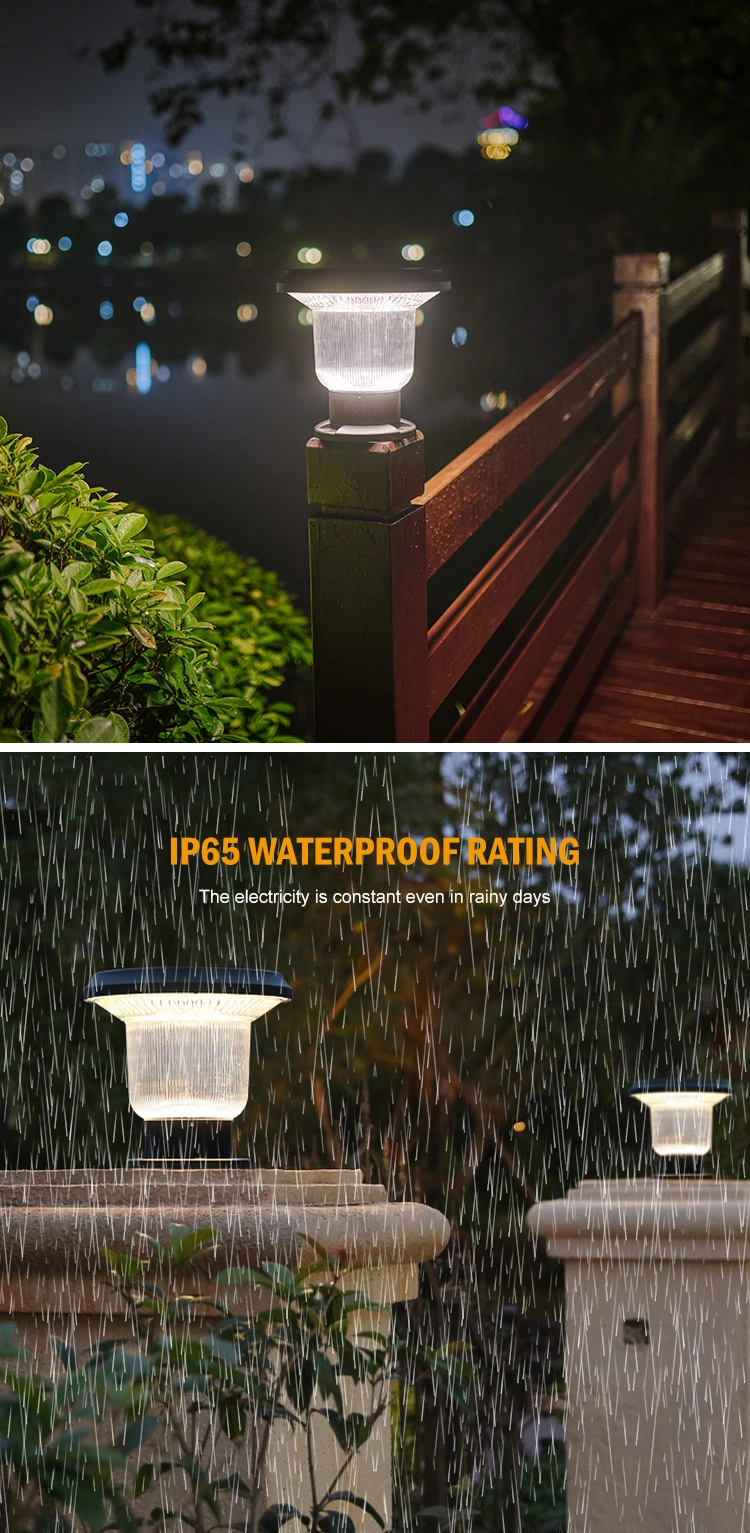 Solar Pillar Lamp Outdoor Fence Handrail Villadom Courtyard Park Garden Waterproof Landscape Illumination Light 5W