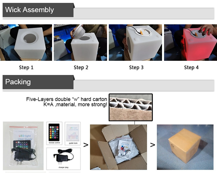 LED Illuminated Sound Sensitive Cube Bluetooth Design Glow in The Dark Bluetooth