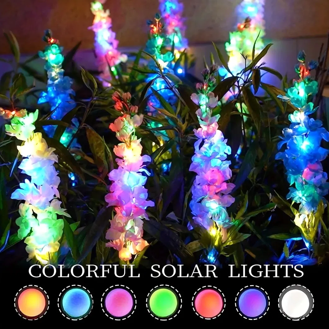 Outdoor Garden Solar Lamp Light up Flower Decor Courtyard Path Corridor Lawn Landscape Lamp Solar Power Violet Hyacinth Light