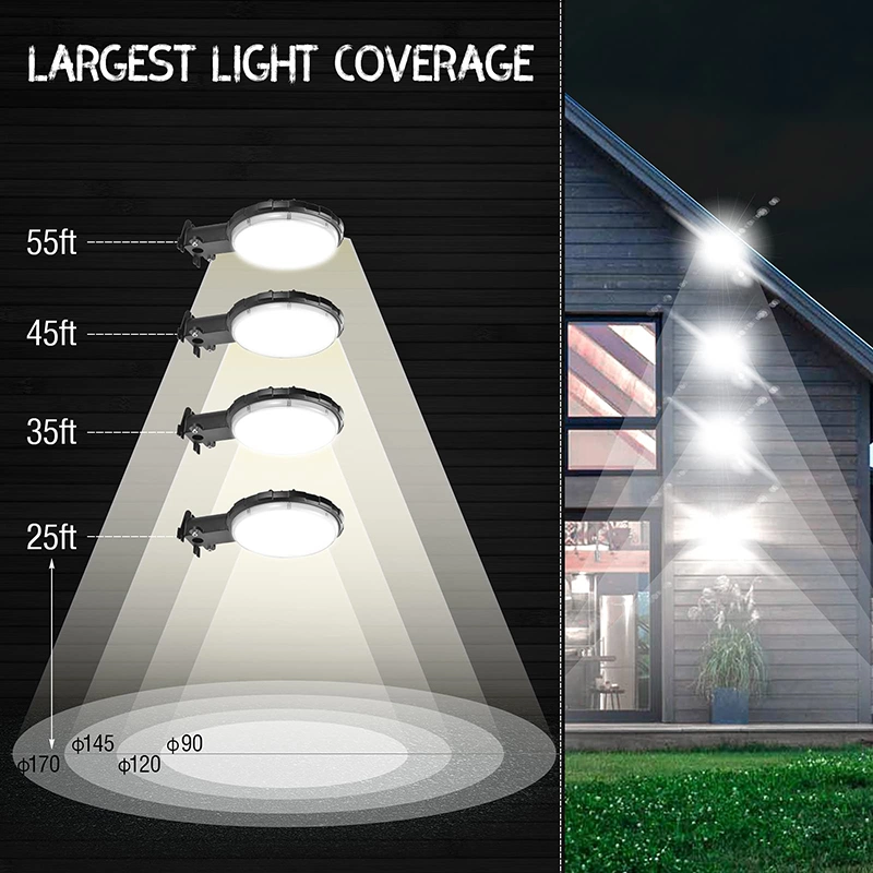 100W 12000lm Dusk to Dawn Outdoor Lighting LED Barn Garden Light