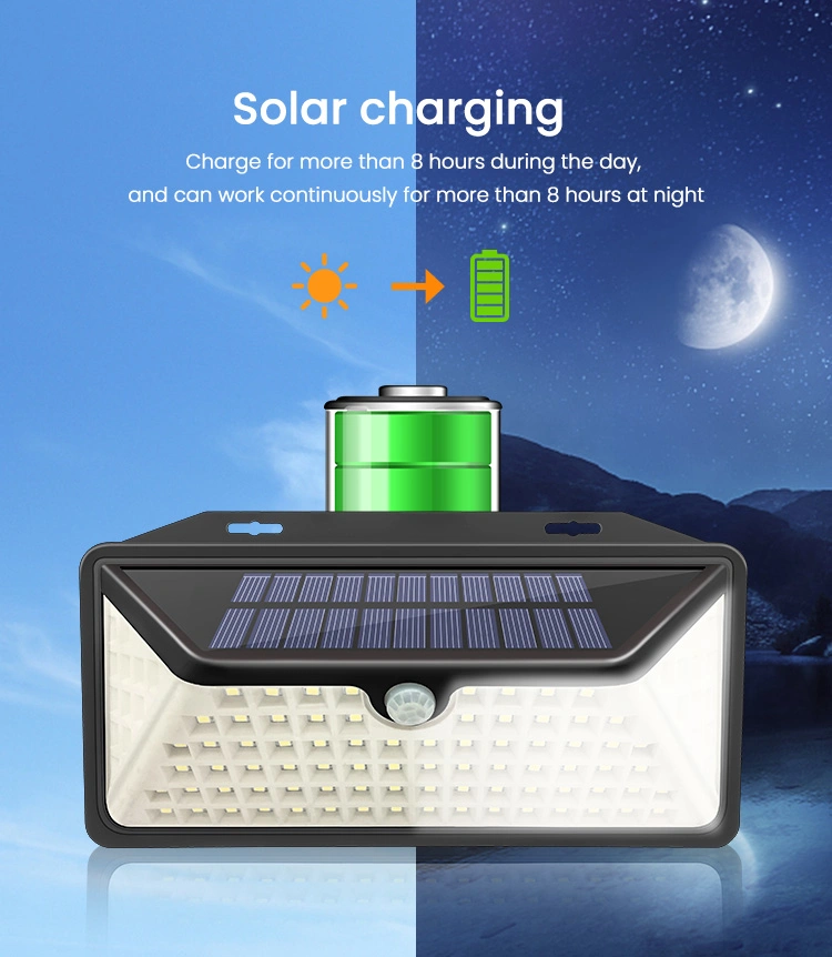 102LED Human Body Induction Lamp Outdoor Courtyard Garden Solar Lamp