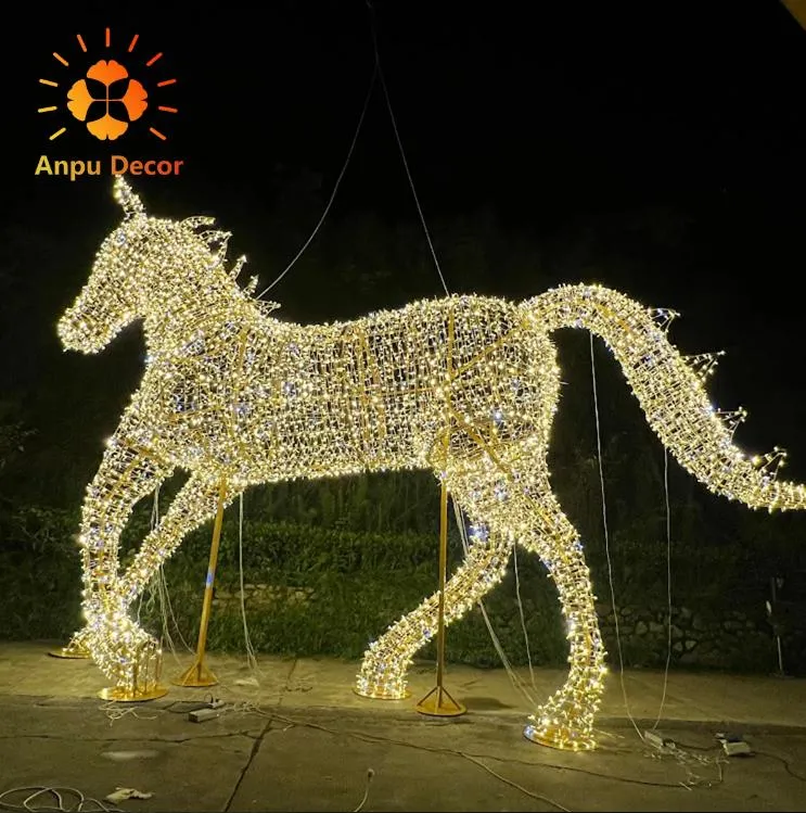 Outdoor Horse Carriage Lights Lawn Park Landscape LED Motif Lights