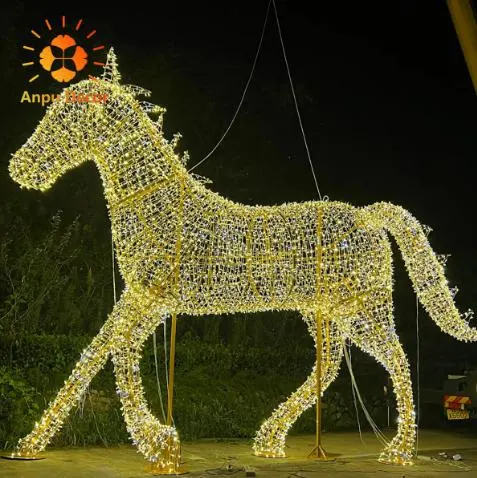 Outdoor Horse Carriage Lights Lawn Park Landscape LED Motif Lights