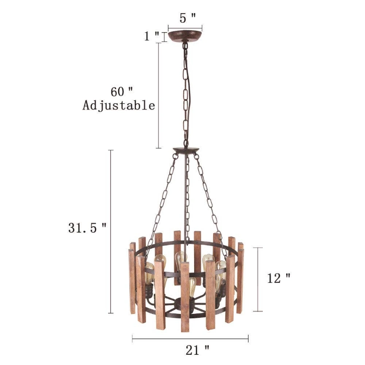 Jlc-5018 Vintage Rustic Industrial Dining Room Hanging Edison Light