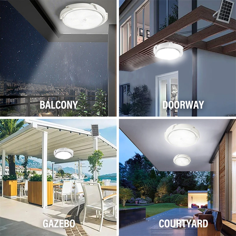 Home Indoor Waterproof Outdoor IP65 20W ABS Fixture Solar Ceiling Light for Outdoor Garden Yard