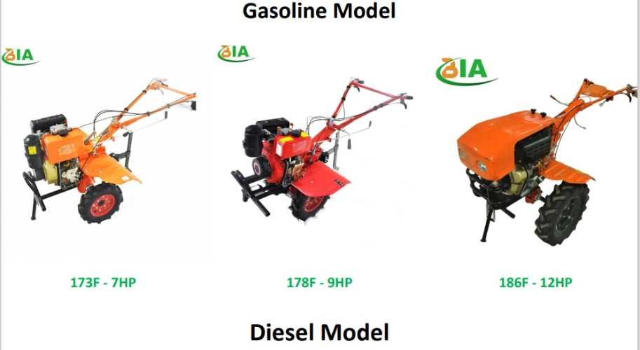 170 Agricultural Equipment Mini Walking Tractor Gasoline Engine Belt Drive Power Tiller Customized Style