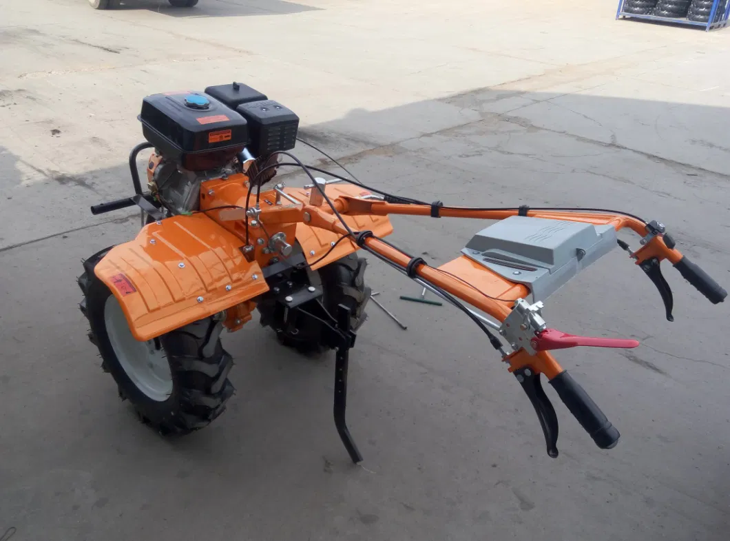 Multi-Function Mini Walking Tractor Farm Power Cultivator Rotary Power Tiller