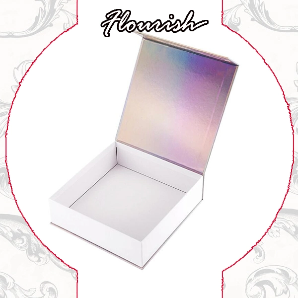 Flip Top Type Rigid Cardboard Gradient Metallic Printing Necklace Jewelry Box