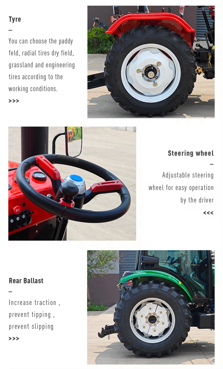 China Farm Mini Tractor Seat Tractor Truck Baratos Lawn Mower Walk-Behind Tractor for Agriculture Garden 4WD