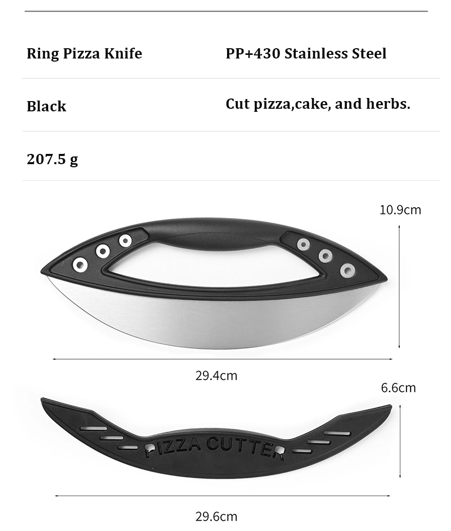 Ds-2668 Upgraded Anti Slip Handle Stainless Steel Rocker Pizza Cutter Vegetable Fruit Choppers Tools Salad Knife