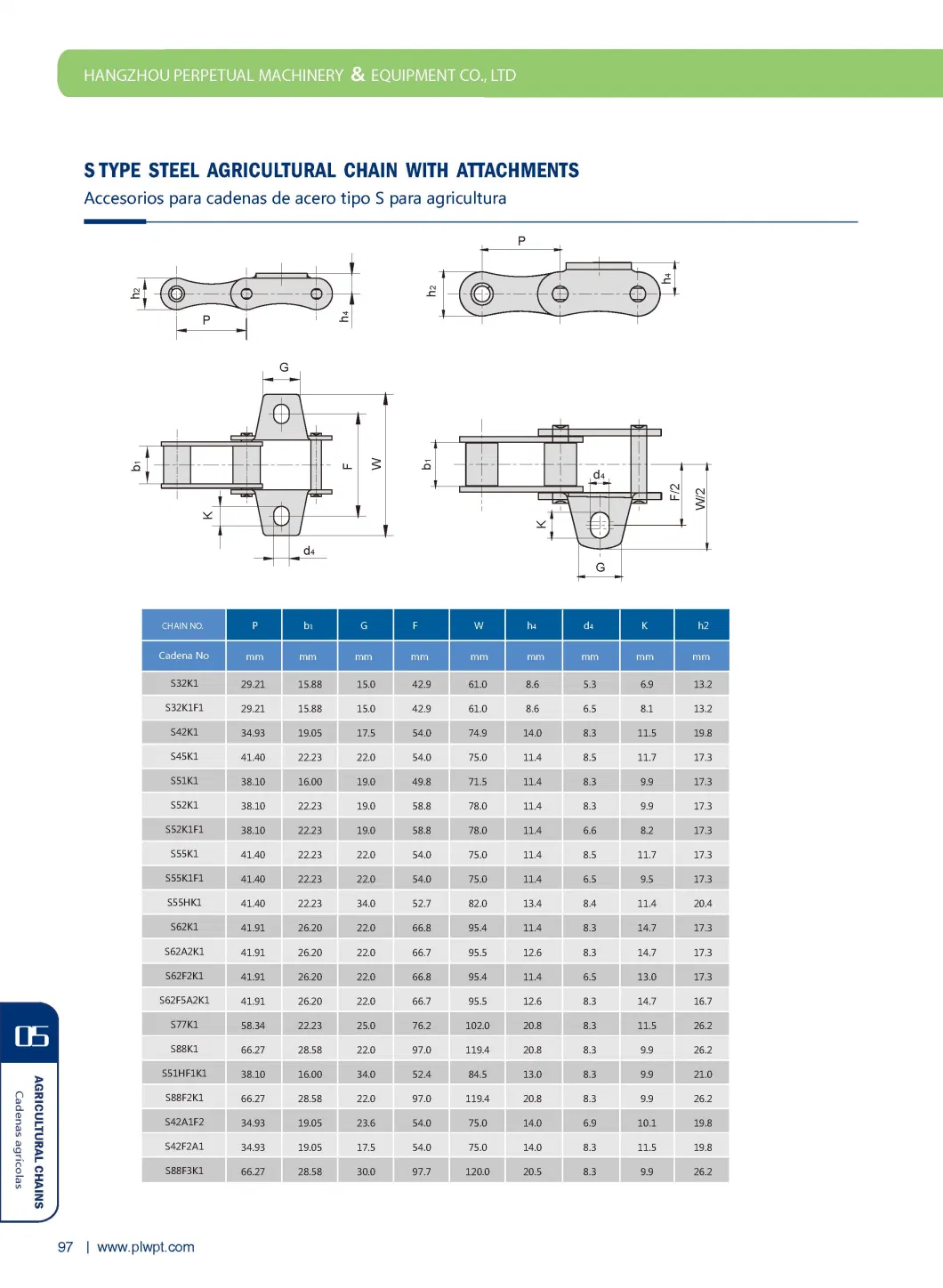 Alloy/Carbon Steel Sprocket Roller Chain S55K1, S62A2K1, S77K1