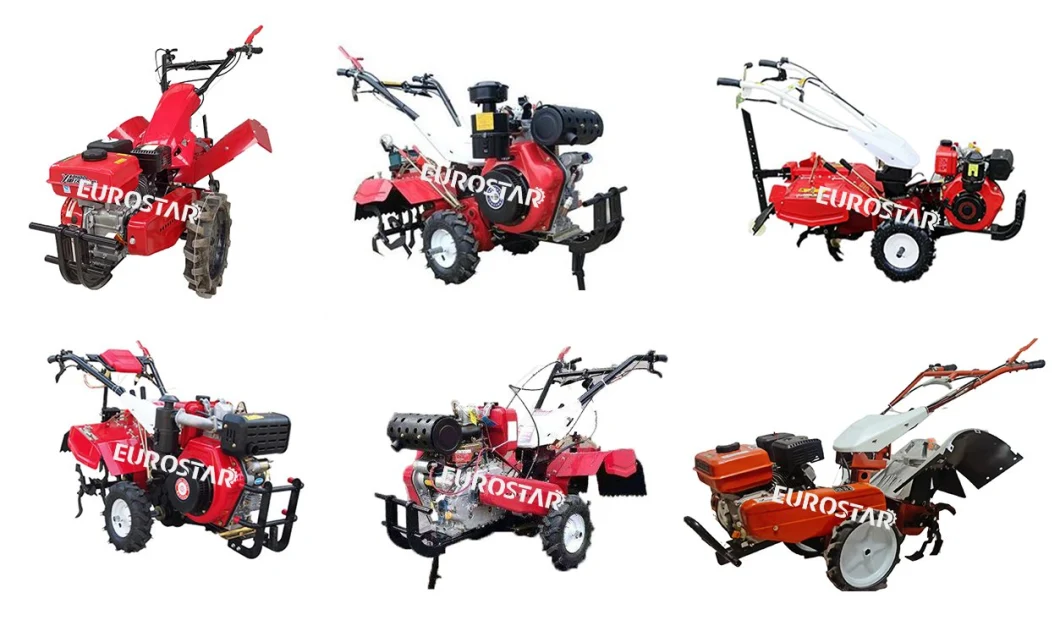 Es720 Directly Connected Two-Wheel Drive Tiller Mini Rear Tine Tiller Garden Tiller Power Tiller Used for Rotary Tillage, Ploughing, Ditching, Ridge,Weeding etc