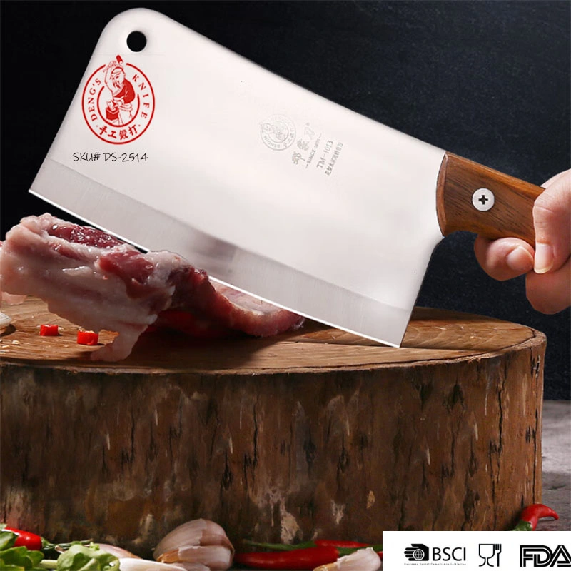 Ds-2514 2024 Custom Chopper Stainless Steel Kitchen Chef Knife for Cutting Bones Butcher Knife with Wooden Handle Kitchen Knife