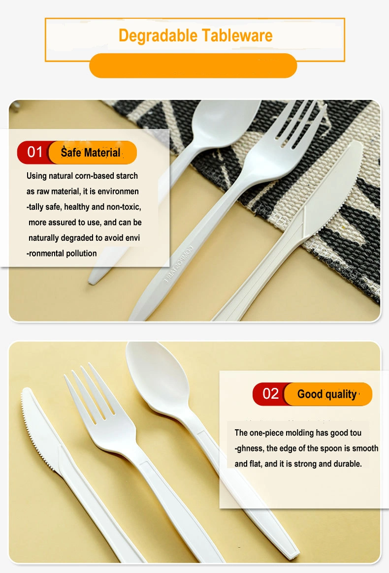 Heavy Duty Disposable Cutlery Flatware Sets PLA Spoons Forks and Knives