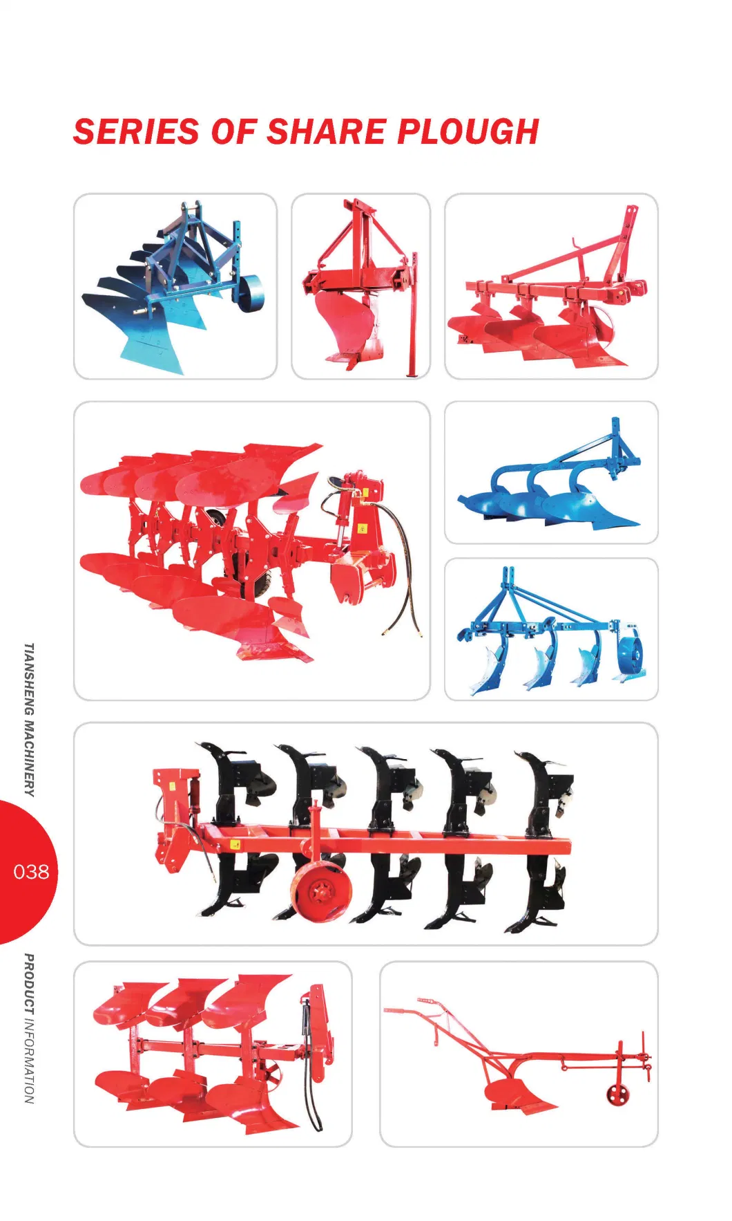 Rotary-Driven 3-Point Suspension Device of Tractor and Driven by Pto Disc Plow Plough