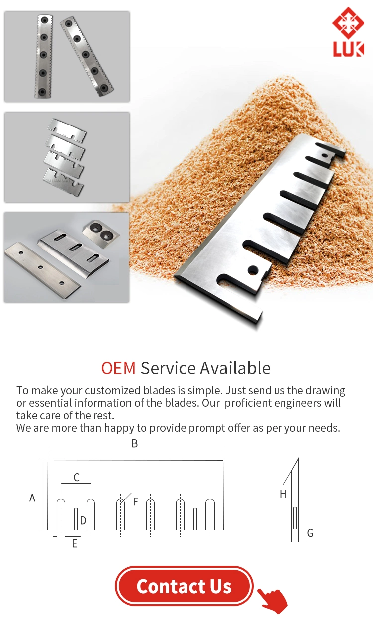 Customized OEM Chipper and Shredder Machine Tct Planer Blade Wood Planer Blades