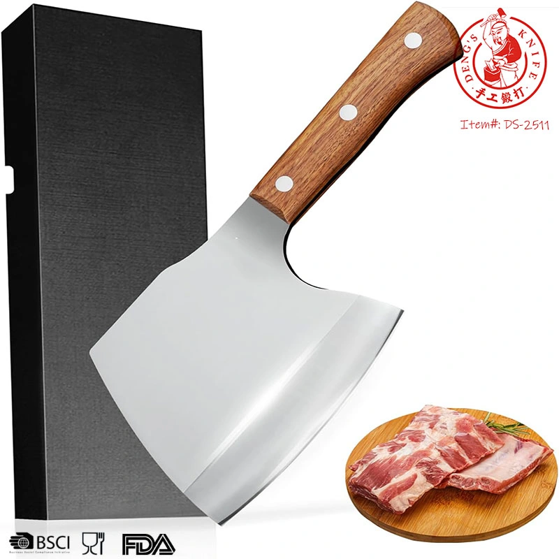 Ds-2514 2024 Custom Chopper Stainless Steel Kitchen Chef Knife for Cutting Bones Butcher Knife with Wooden Handle Kitchen Knife