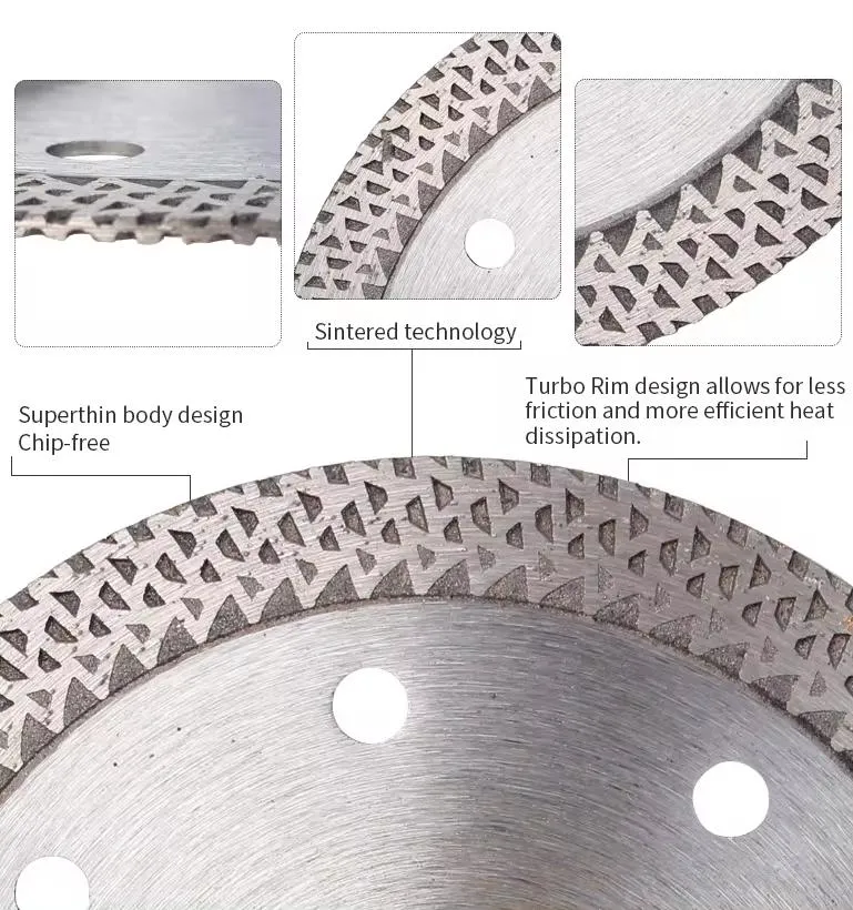 Diamond Disk 105 106 115 mm Mesh Thin Turbo Dry Wet Cutting Saw Blade