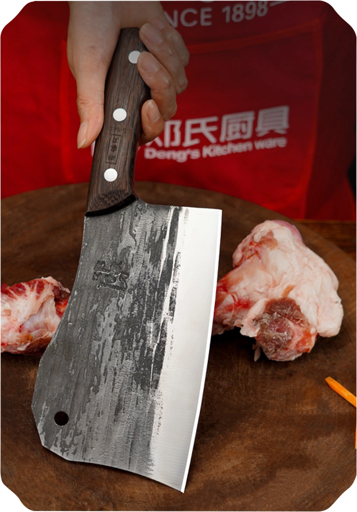 Ds-2526 Deng Meat Cleaver Heavy Duty Butcher Knife Meat Chopper Bone Cutting Knife Wood Handle for Home Kitchen and Restaurant