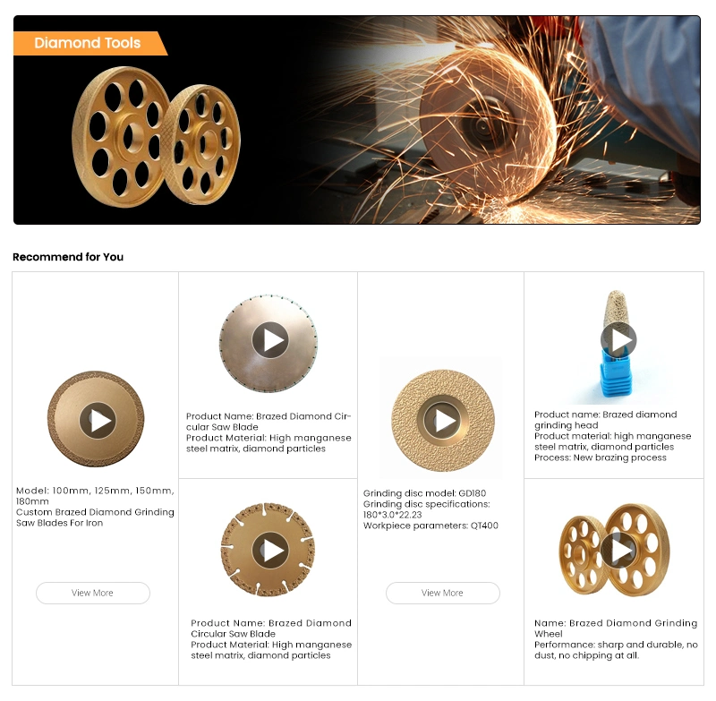 Diamond Grinding Wheel Disk Supplier Vacuum Brazed Cutting Blade for Cast Iron