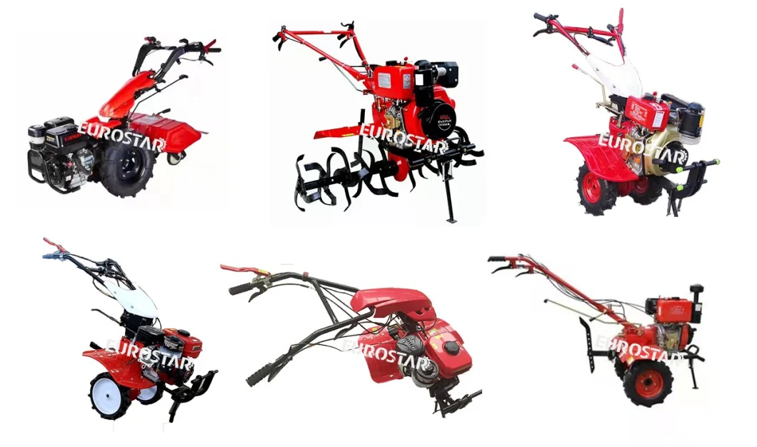 Es720 Mini Rear Tine Tiller Garden Tiller Directly Connected Two-Wheel Drive Tiller Power Tiller Used for Rotary Tillage, Ploughing, Ditching, Ridge