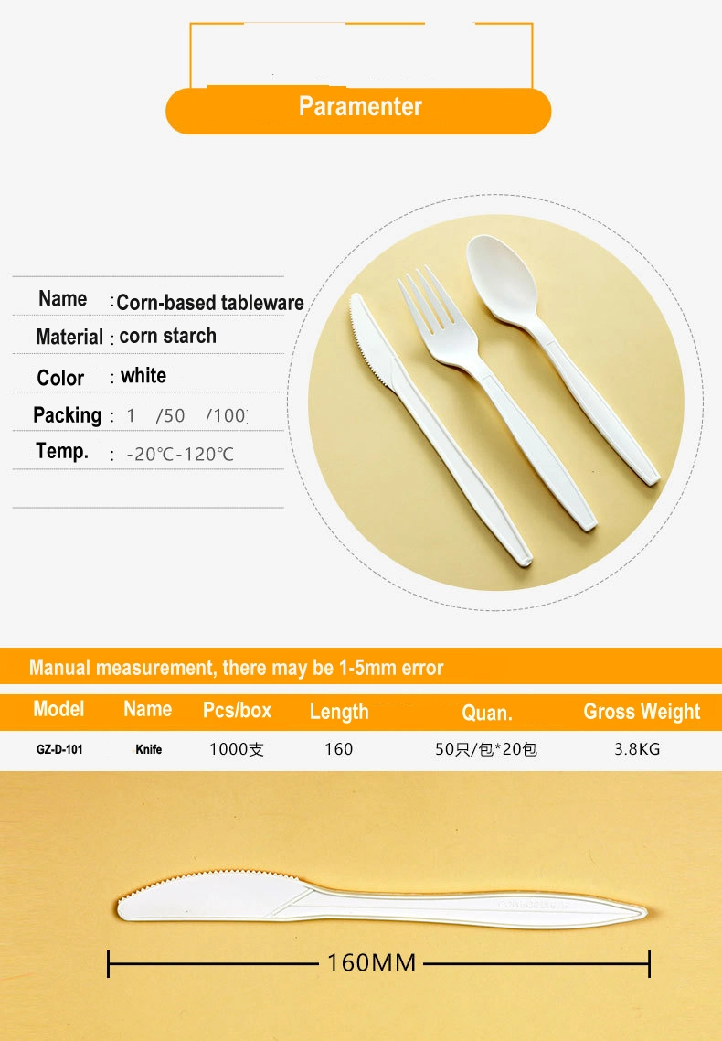 100% Portable High Quality Disposable Cutlery Spoons Forks Knives