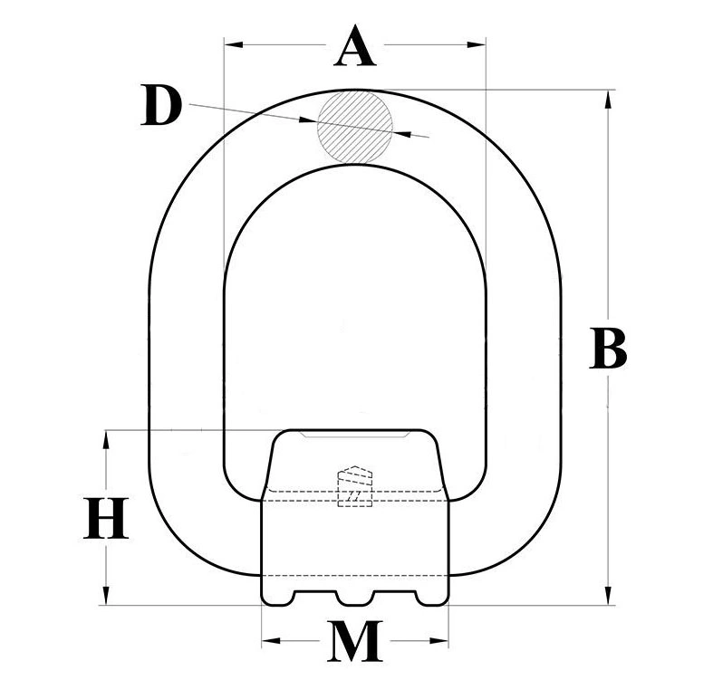 Rigging Hardware 8t Forged D Ring with Spring