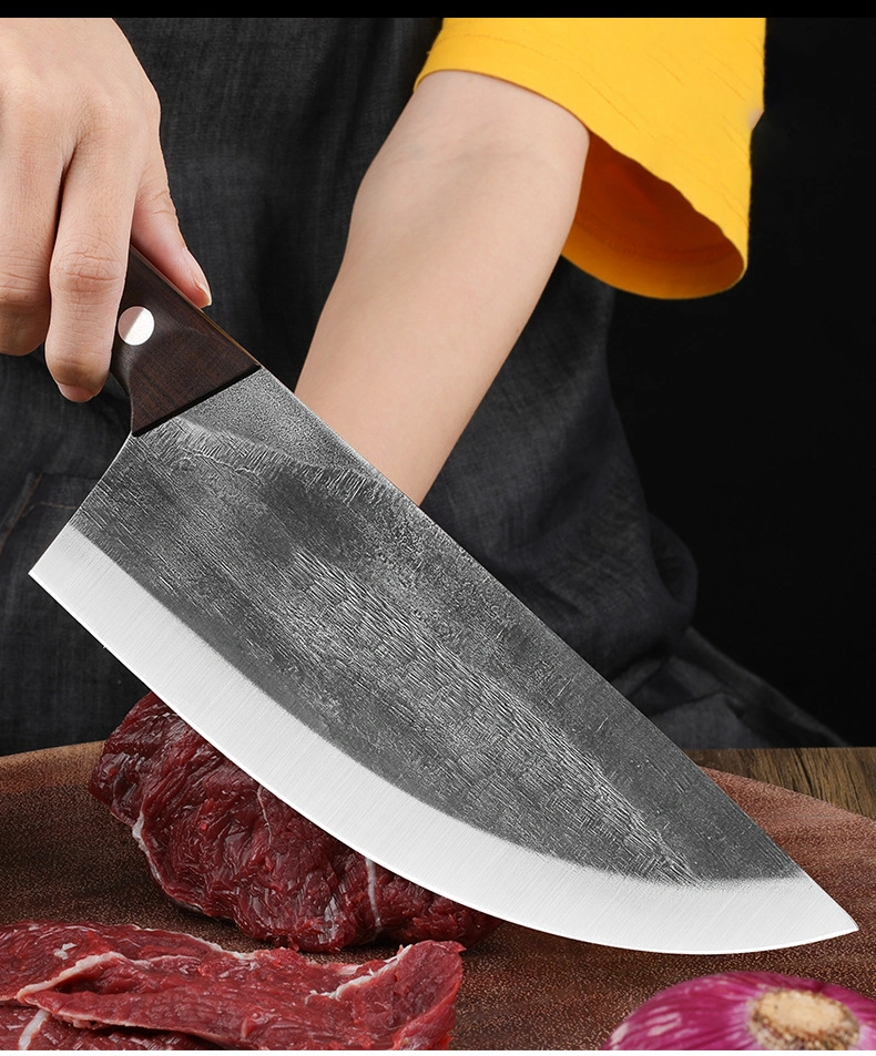 Ds-2841 Vietnam Hot Sale Butcher Knife Full Tang Forging Blade Boning Knife Kitchen Cleaver Chopper Knife with Wood Handle