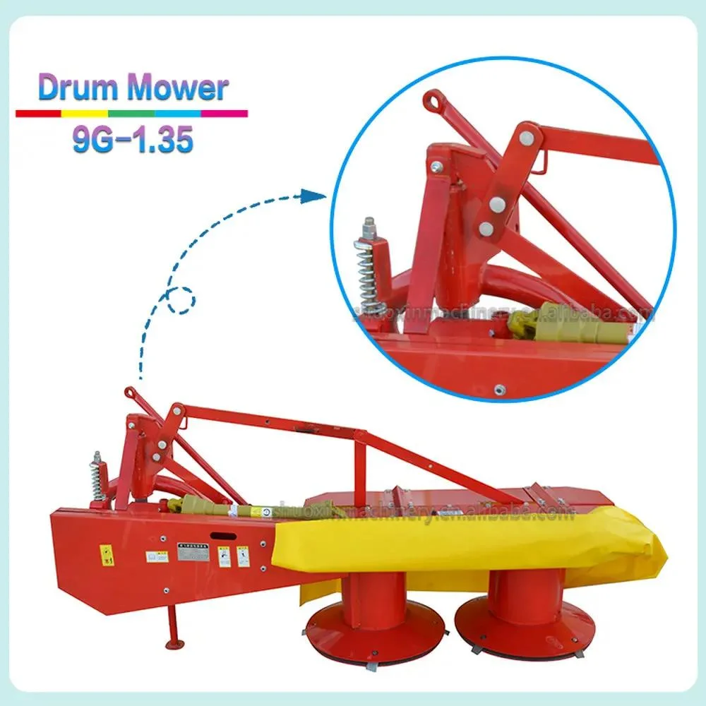 Hot Sale China Manufacturer 1.35 M Tractor Driven Rotary Mower Mower Tractor 6 Blades Drum Mower