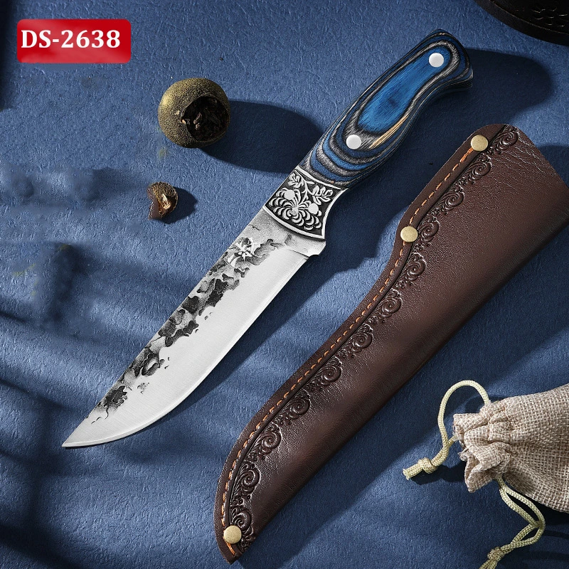 Ds-2841 Vietnam Hot Sale Butcher Knife Full Tang Forging Blade Boning Knife Kitchen Cleaver Chopper Knife with Wood Handle