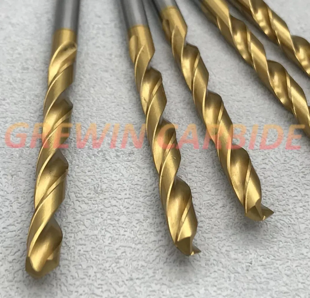 Grewin High Quality CNC Machine HSS Drills DIN338 Straight Shank Dia 5mm With Tin Coating