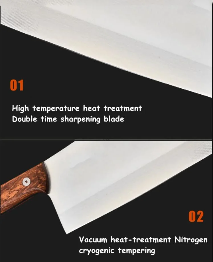 Ds-2514 2024 Custom Chopper Stainless Steel Kitchen Chef Knife for Cutting Bones Butcher Knife with Wooden Handle Kitchen Knife