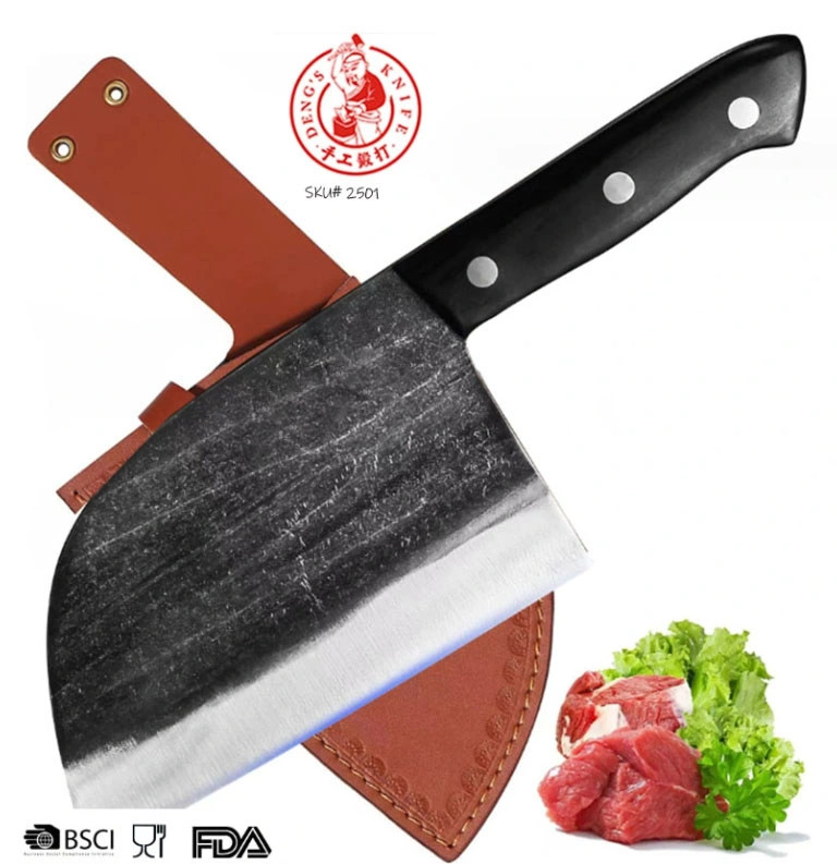 DS-2511 2024 New Meat Cleaver, Ultra Sharp Heavy Duty Bone Chopper Knife with Wood Handle for Meat, Vegetable and Bone Cutting with High Carbon Stainless Steel