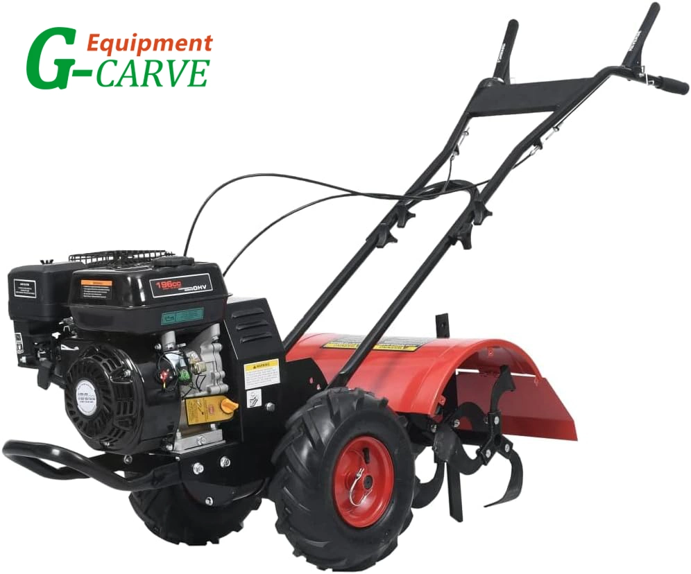 196cc 6.5HP Tiller Cultivator Dual Rotate Rotary Hoe Rear Tine Garden Rototiller