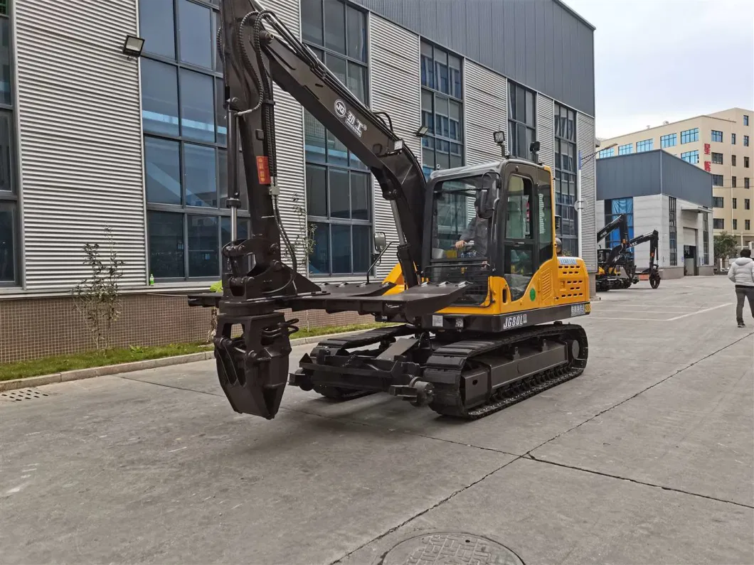 Tracked Excavator Bolt on Whale Fin Blade Ballast and Insert Ties From Hi-Railed Position for Working