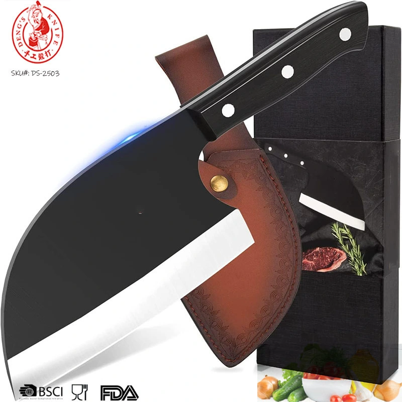 Ds-2514 2024 Custom Chopper Stainless Steel Kitchen Chef Knife for Cutting Bones Butcher Knife with Wooden Handle Kitchen Knife