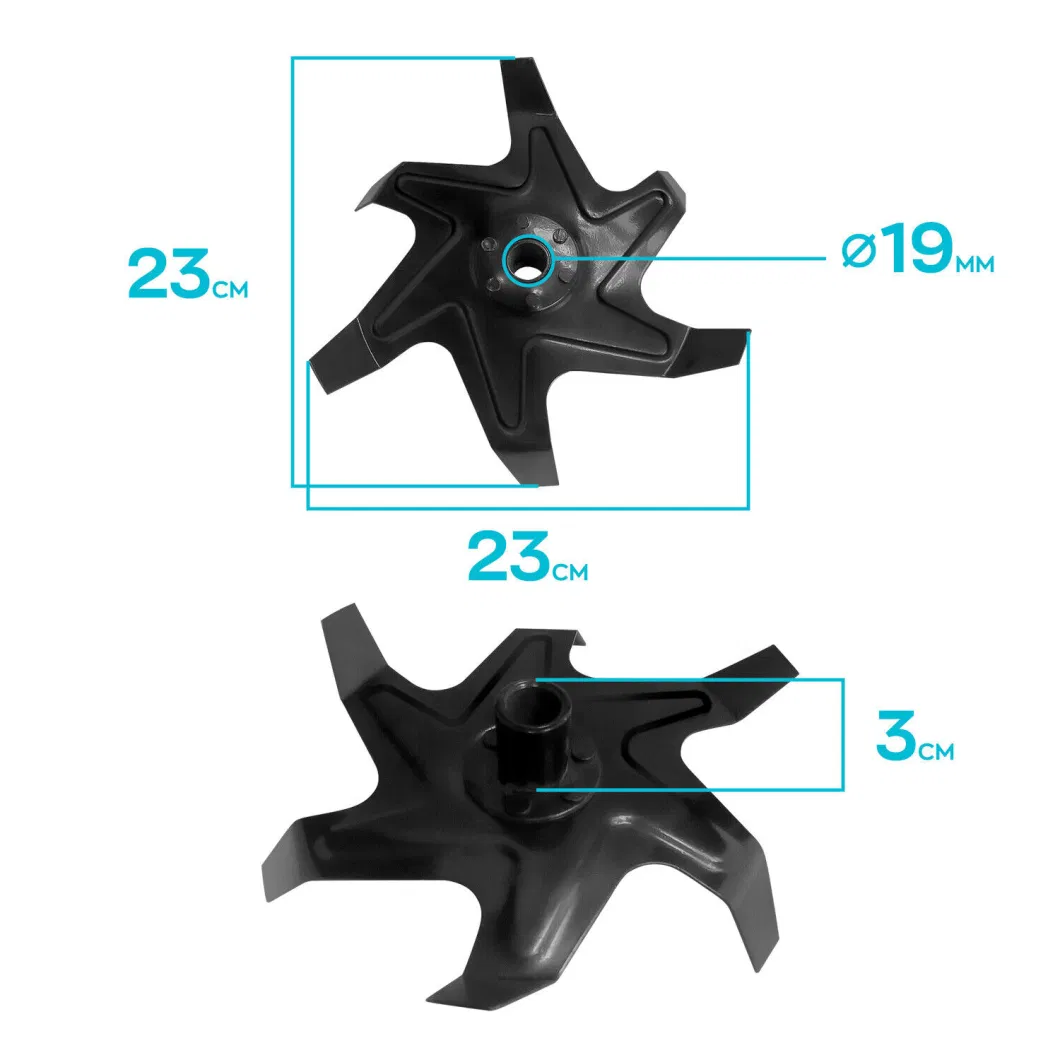 Tiller Double Blade Set (L+R) for Brush Cutter Rotavator Cultivator