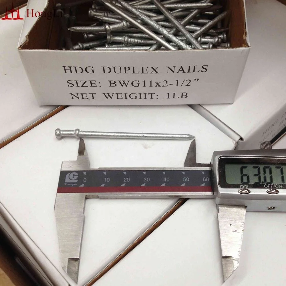 Great Quality Hot DIP Galvanized Duplex Nail 1lb Box for 2-1/2&quot;X11g