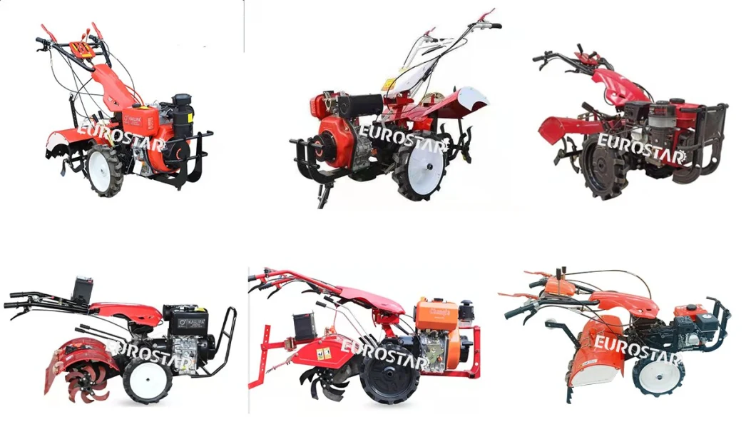 Es720 Mini Rear Tine Tiller Garden Tiller Directly Connected Two-Wheel Drive Tiller Power Tiller Used for Rotary Tillage, Ploughing, Ditching, Ridge