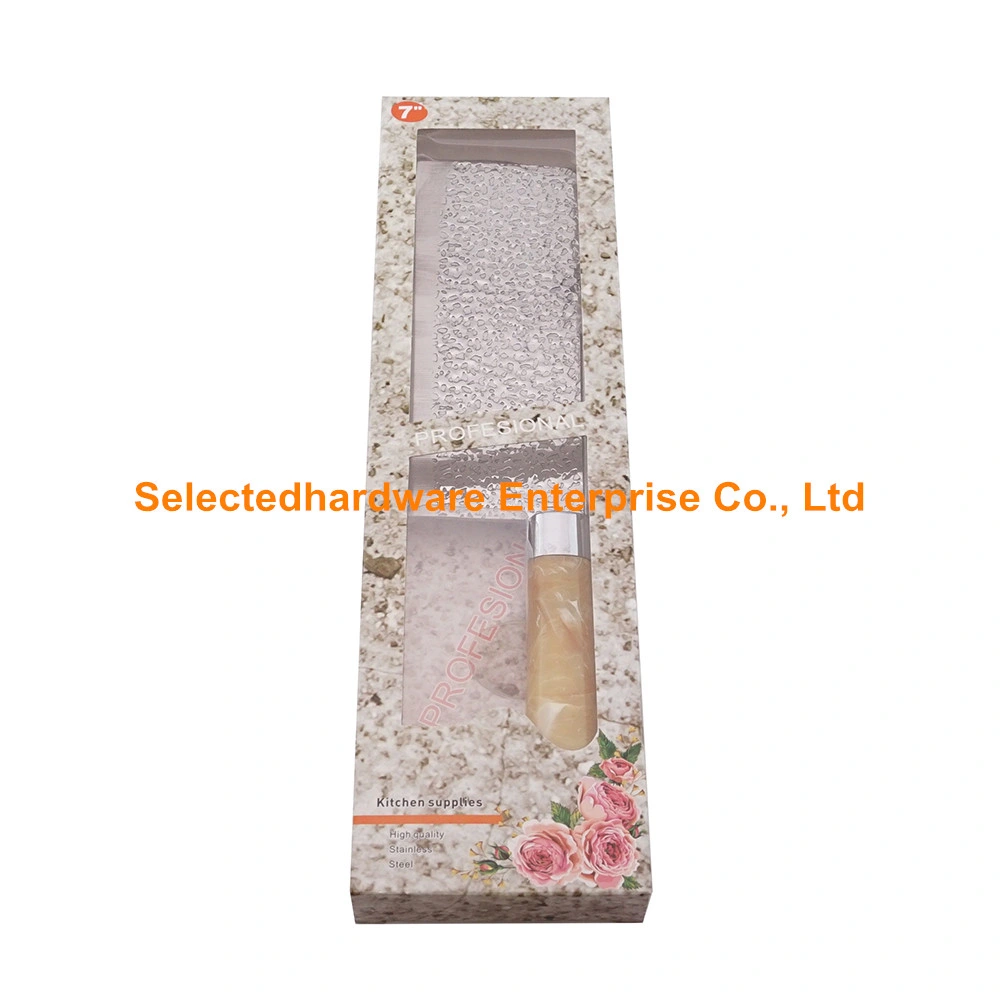 7 Inch Embossed Blade Kitchen Cleaver Knife Chinese Chopper Knife