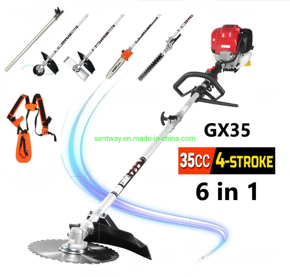 Ohc Gx35 4 Stroke Gasoline Strimmer 6 in 1 Multi-Tool Petrol Brush Cutter Long Pole Saw Hedge Trimmer Whipper Snipper Weed Eater