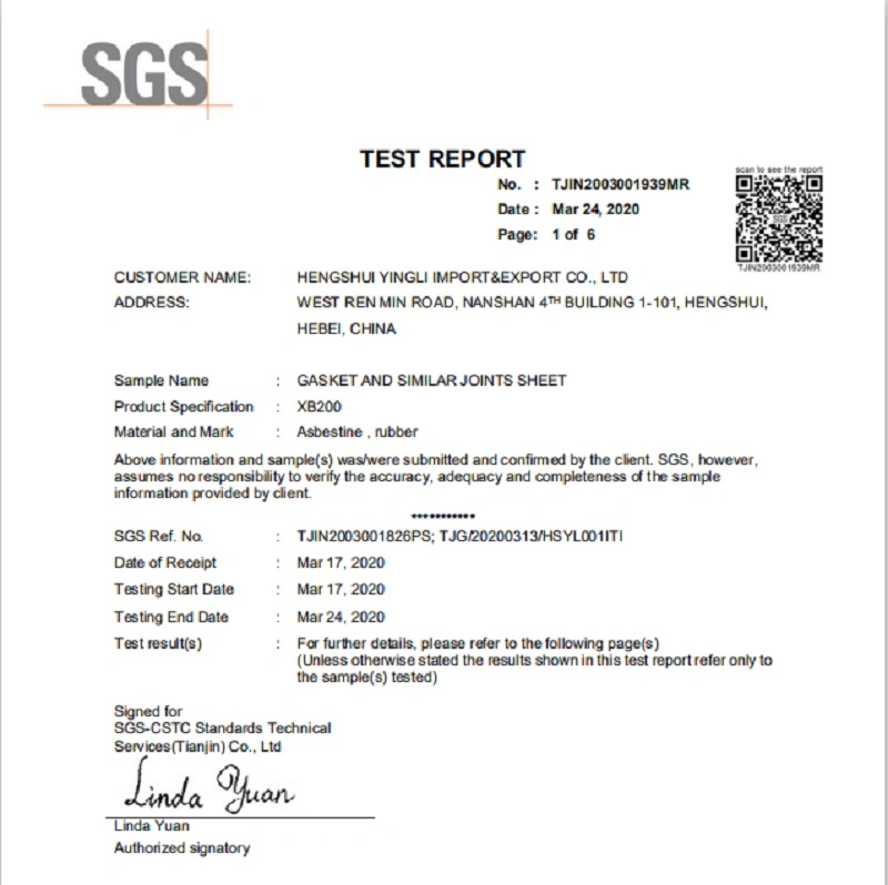 Xb200 Steam Resistant Cheap Asbestos Sheet Gasket Paronite