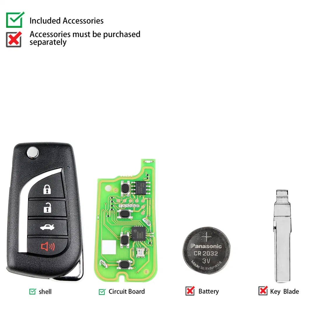 Xhorse Xkto10en Toyota Type Vvdi Universal Wire Flip Remote Car Key