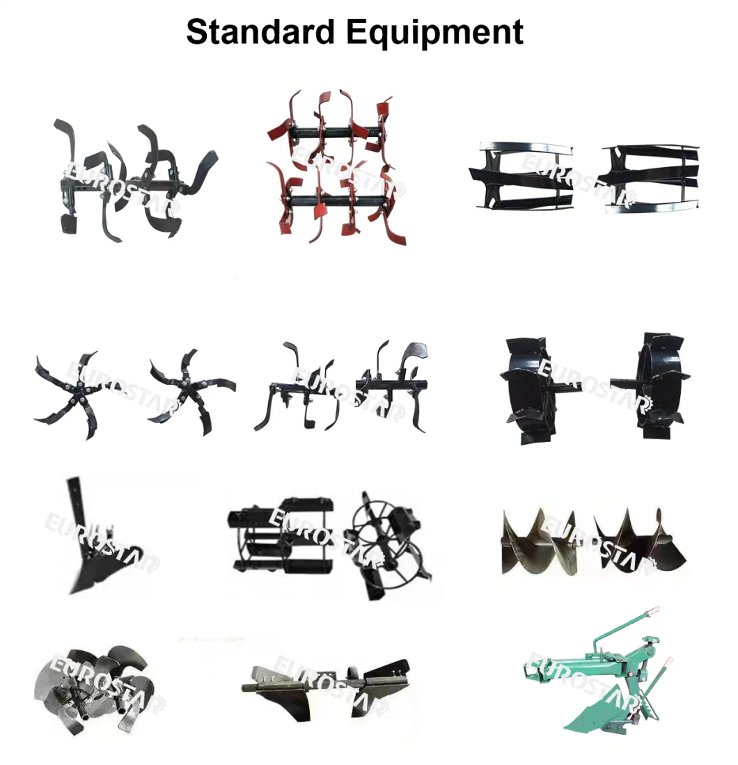 Es720 Mini Rear Tine Tiller Garden Tiller Directly Connected Two-Wheel Drive Tiller Power Tiller Used for Rotary Tillage, Ploughing, Ditching, Ridge