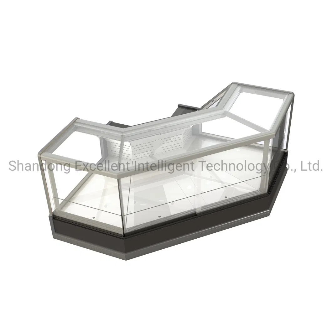 Square Type Flip up Glass Door Deli Display Fridge/Serve Over Service Counter Cabinet Refrigerator