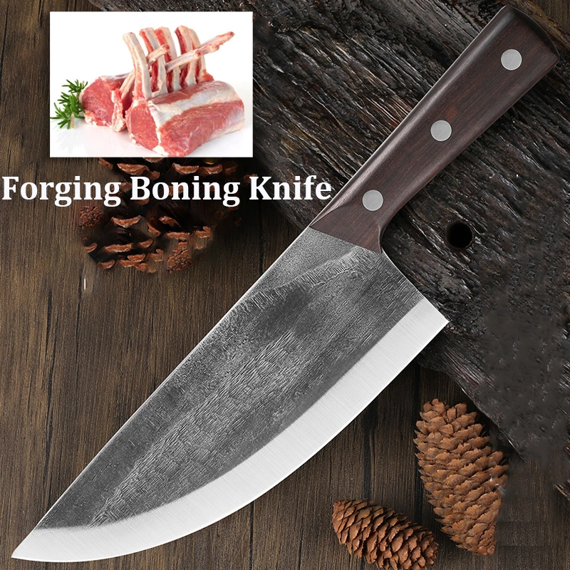 Ds-2841 Vietnam Hot Sale Butcher Knife Full Tang Forging Blade Boning Knife Kitchen Cleaver Chopper Knife with Wood Handle