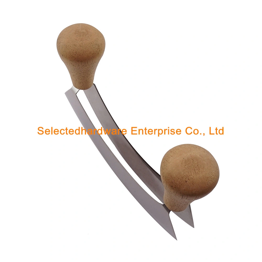 Double Blade Vegetable Chopper Knife Wooden Handle